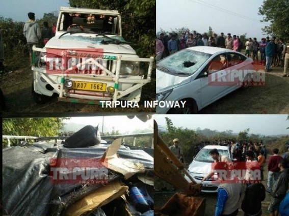 Aiming to break cow smuggling rackets, locals caught 2 vehicles with Phensedyl at Agartala bypass road : Culprits admitted in GB after beaten by masses